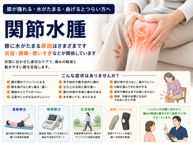 膝に水がたまるのはなぜ？関節水腫の原因と対処法を解説｜宇都宮市のラッコ整骨院