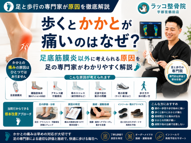 歩くとかかとが痛いのはなぜ？足底筋膜炎以外に考えられる原因を足の専門家が解説