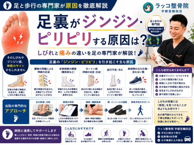 足裏がジンジン・ピリピリする原因は？しびれと痛みの違いを足の専門家が解説