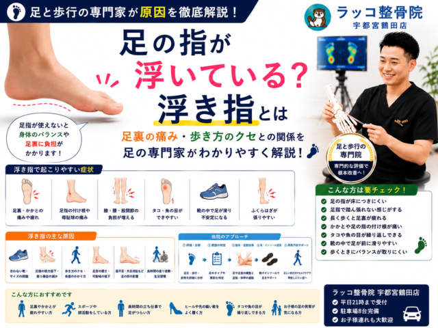 足の指が浮いている？浮き指で起こりやすい足裏の痛みと歩き方のクセを足の専門家が解説